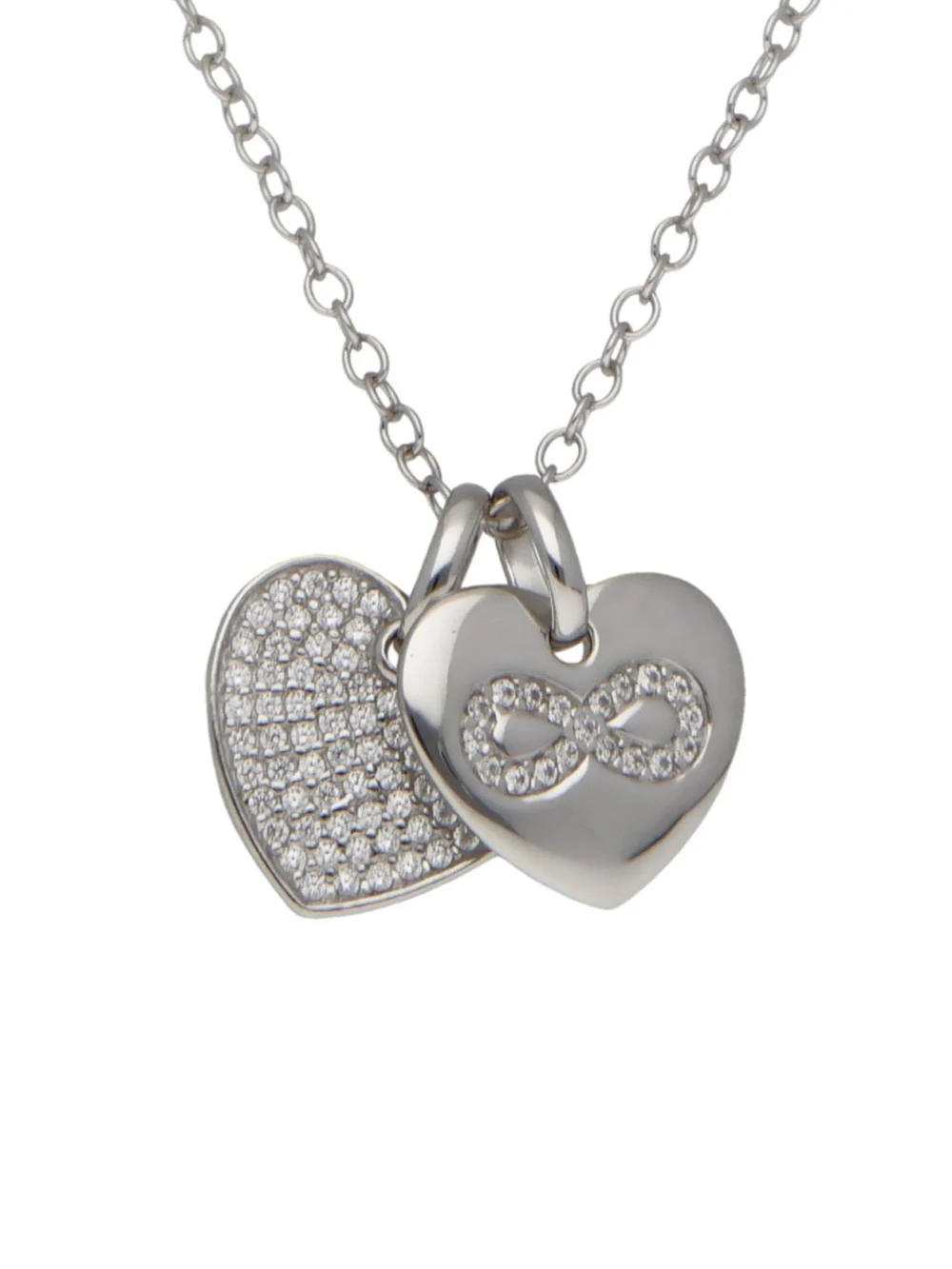 William May Sterling Silver Cubic Zirconia Heart Infinity Necklace, view 2
