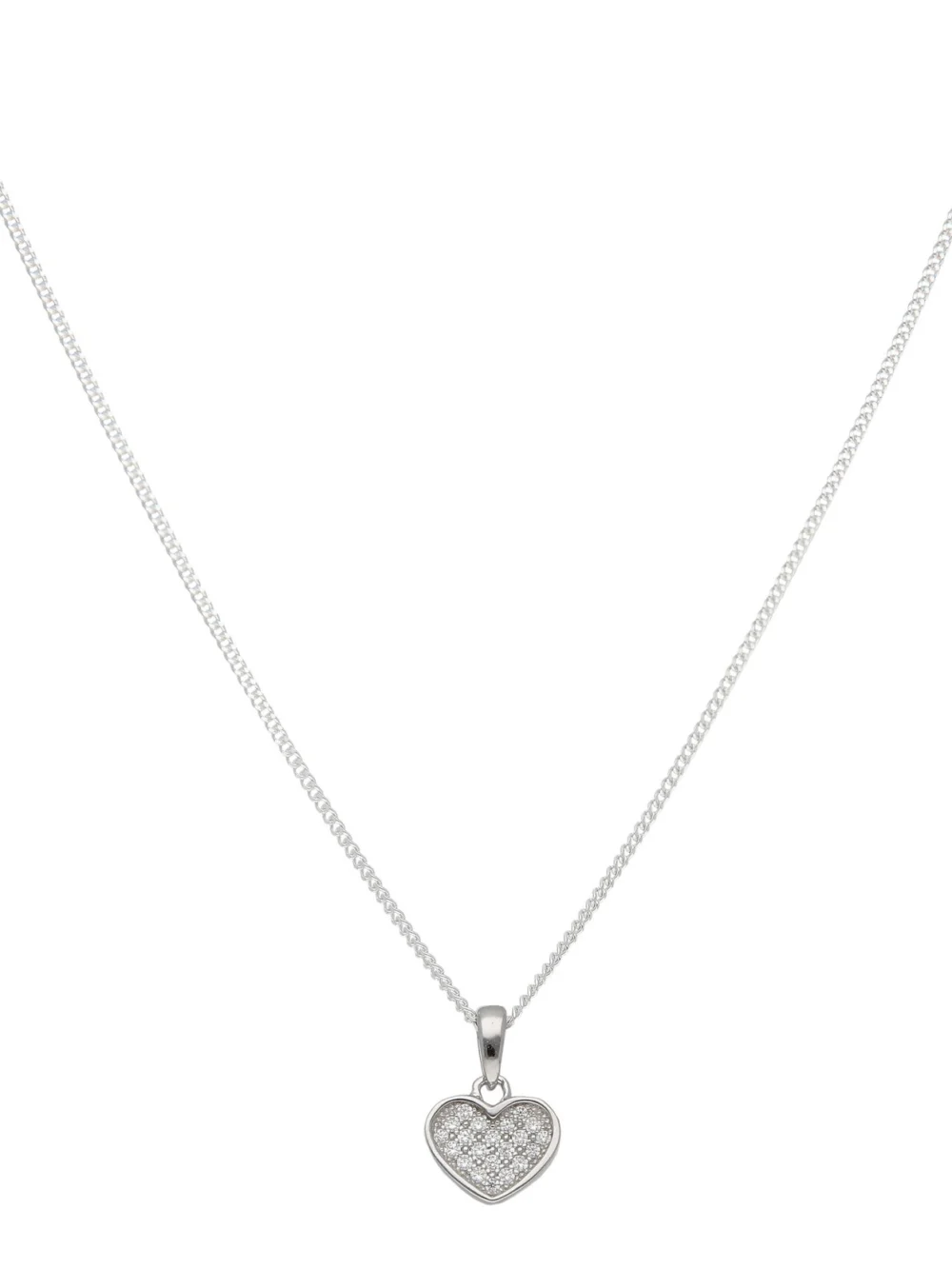 William May Sterling Silver Cubic Zirconia Heart Pendant & 16" Necklace