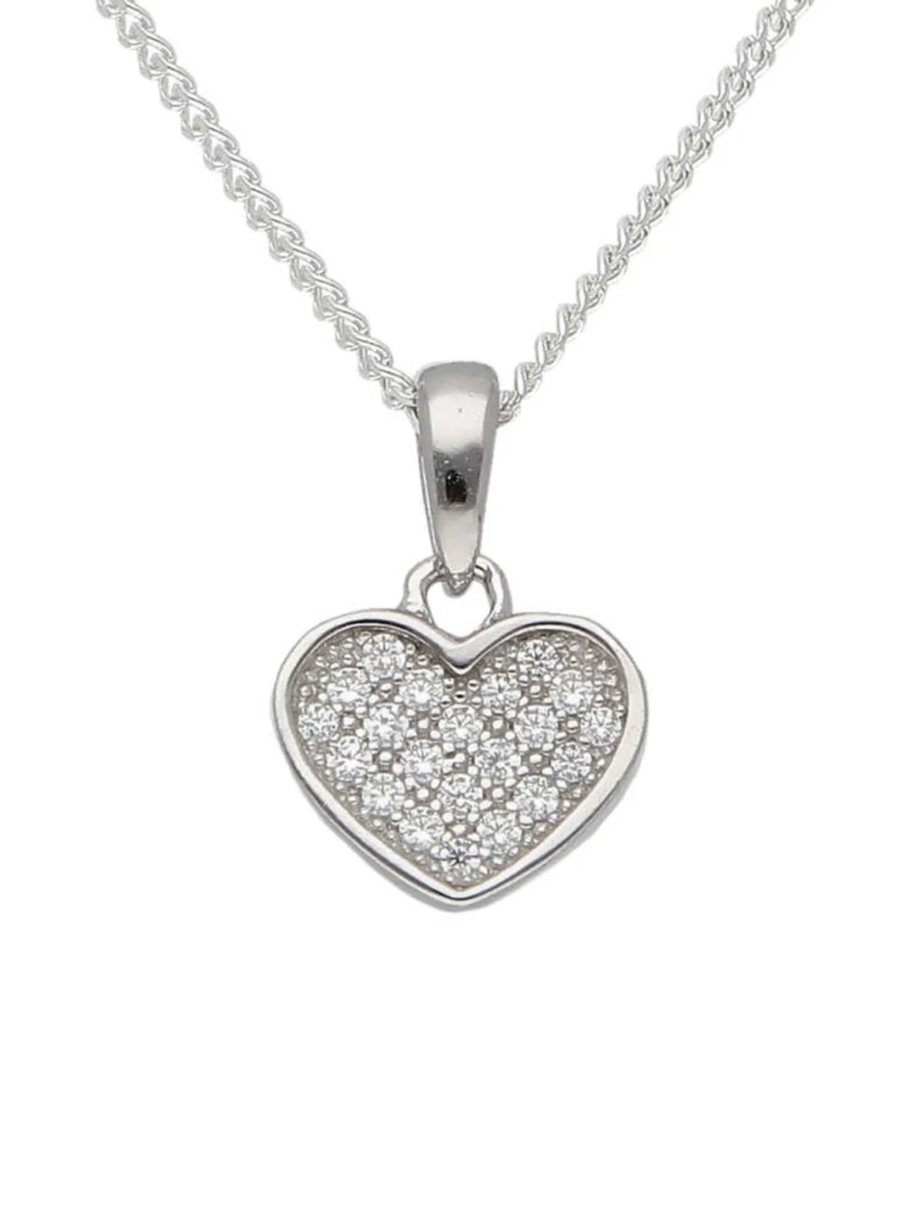 William May Sterling Silver Cubic Zirconia Heart Pendant & 16" Necklace, view 2