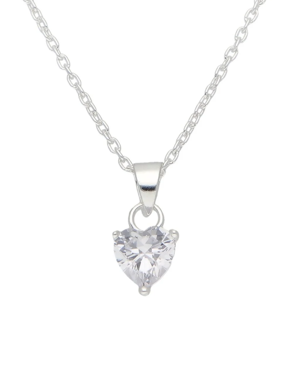 William May Sterling Silver Cubic Zirconia Heart Pendant & 18" Necklace, view 2
