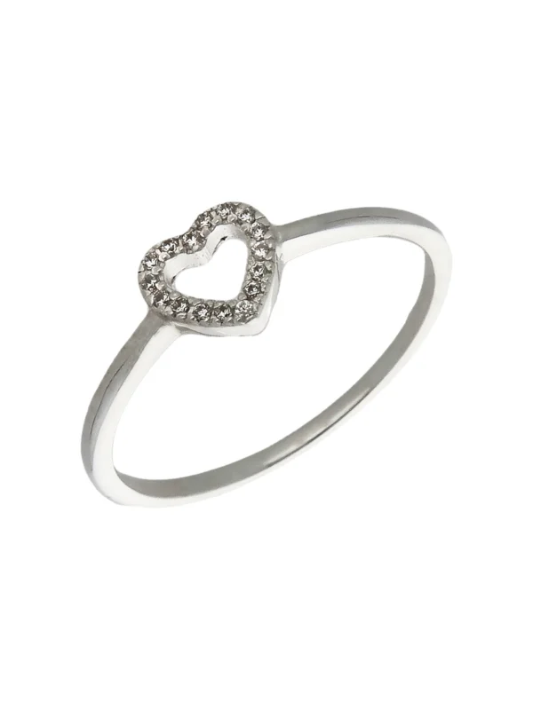 William May Sterling Silver Cubic Zirconia Heart Ring