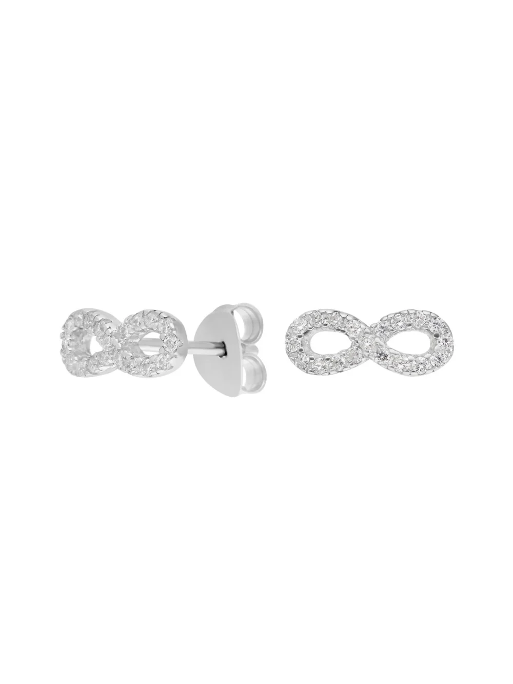 William May Sterling Silver Cubic Zirconia Infinity Stud Earrings