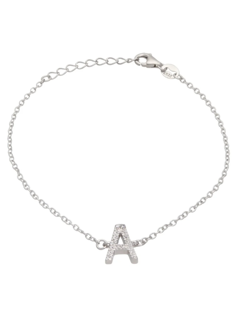 William May Sterling Silver Cubic Zirconia Initial a Bracelet, view 2