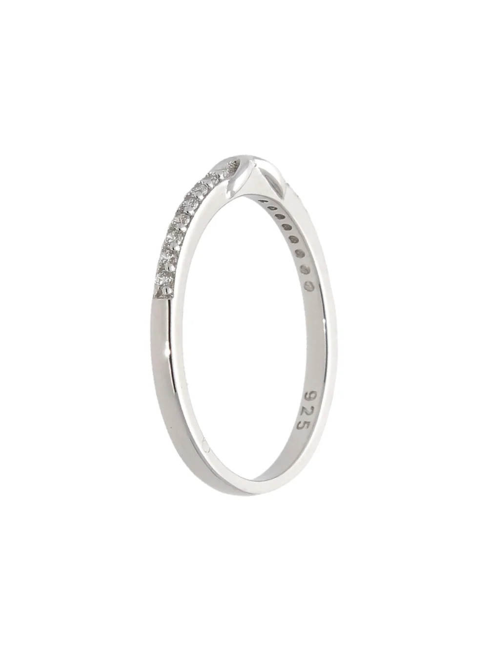 William May Sterling Silver Cubic Zirconia Kiss Slender Band Ring, view 2