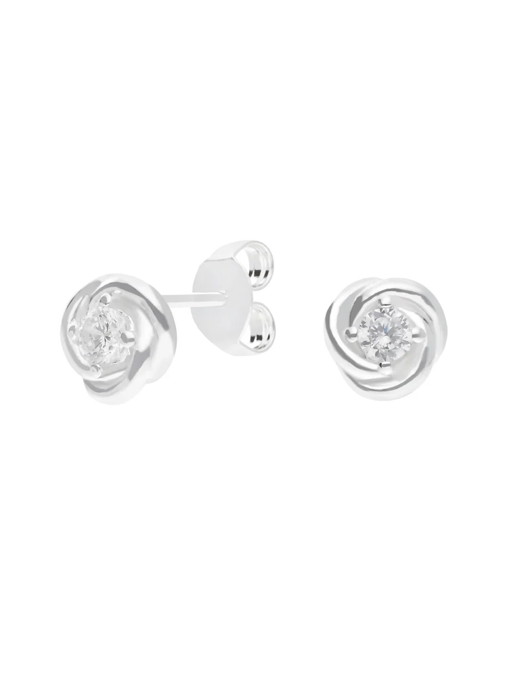 William May Sterling Silver Cubic Zirconia Knot Stud Earrings