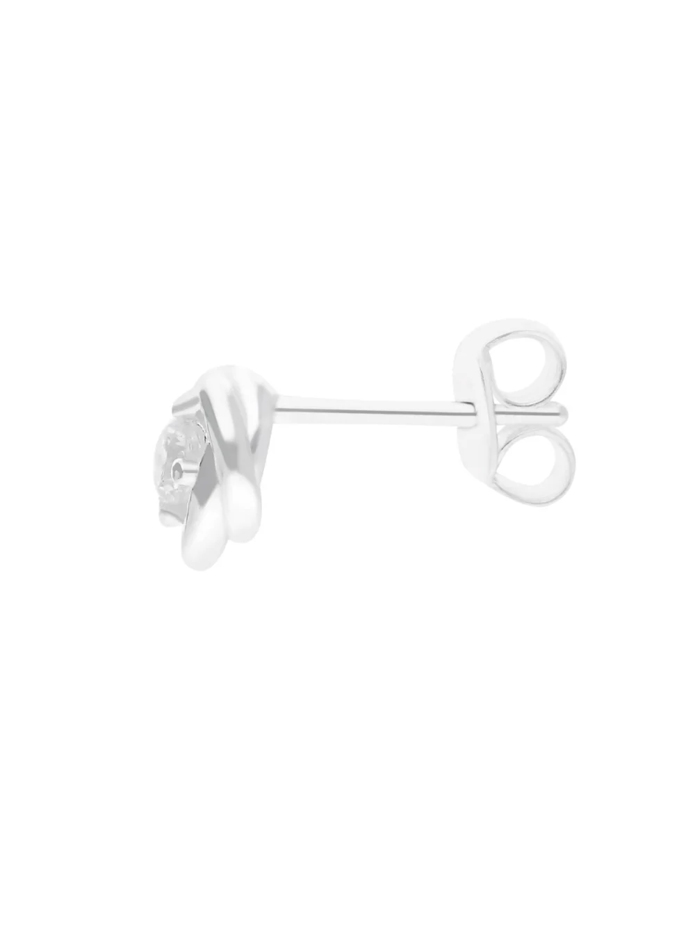 William May Sterling Silver Cubic Zirconia Knot Stud Earrings, view 2