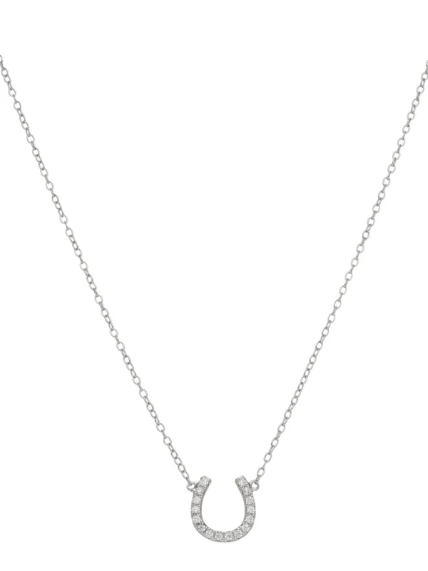 William May Sterling Silver Cubic Zirconia Lucky Horseshoe Necklace