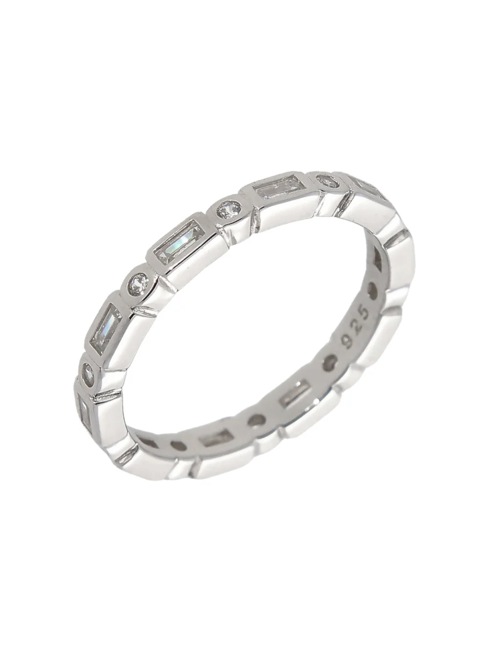 William May Sterling Silver Cubic Zirconia Mixed Cut Full Eternity Ring