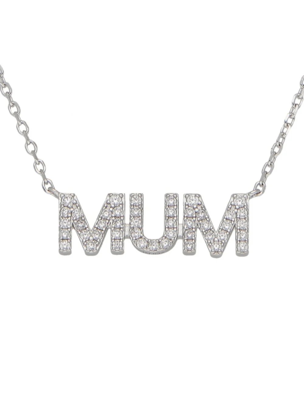 William May Sterling Silver Cubic Zirconia Mum Chain Necklace