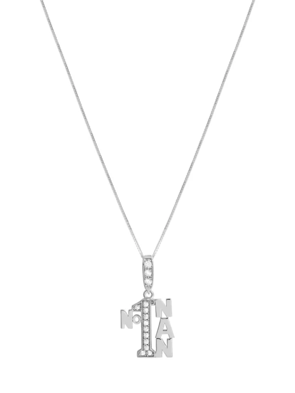 William May Sterling Silver Cubic Zirconia No.1 Nan Pendant Necklace