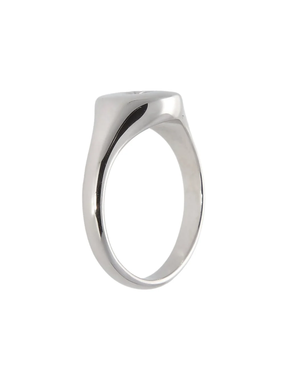 William May Sterling Silver Cubic Zirconia Oval Signet Ring, view 2