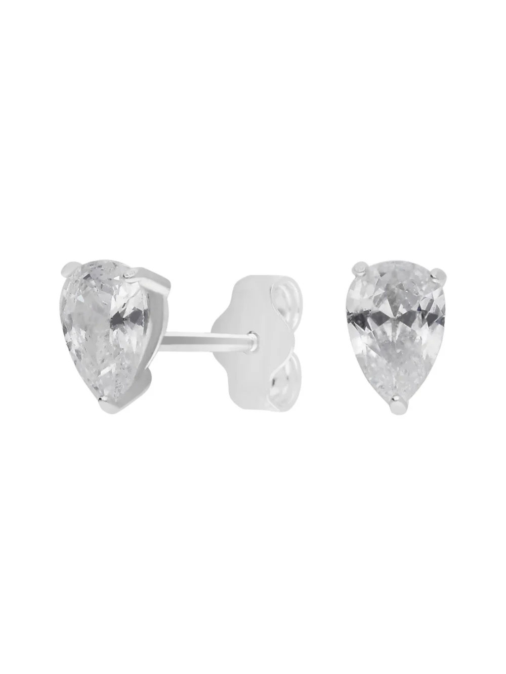 William May Sterling Silver Cubic Zirconia Pear Shaped Stud Earrings