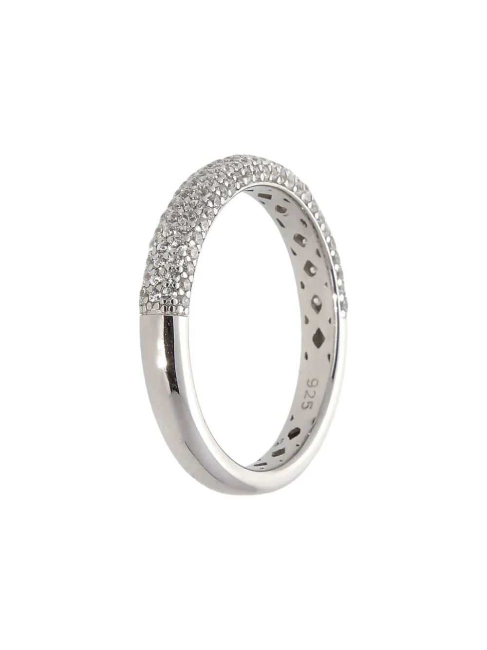 William May Sterling Silver Cubic Zirconia Set Band Ring, view 2