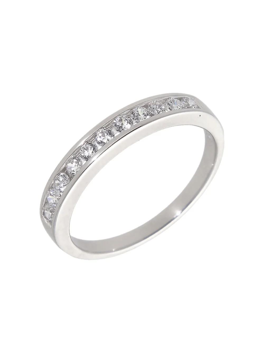 William May Sterling Silver Cubic Zirconia Set Eternity Ring