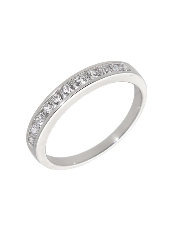 William May Sterling Silver Cubic Zirconia Set Eternity Ring