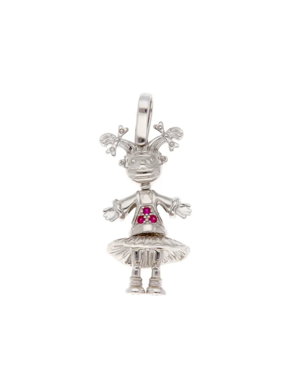 William May Sterling Silver Cubic Zirconia Set Girl Pendant