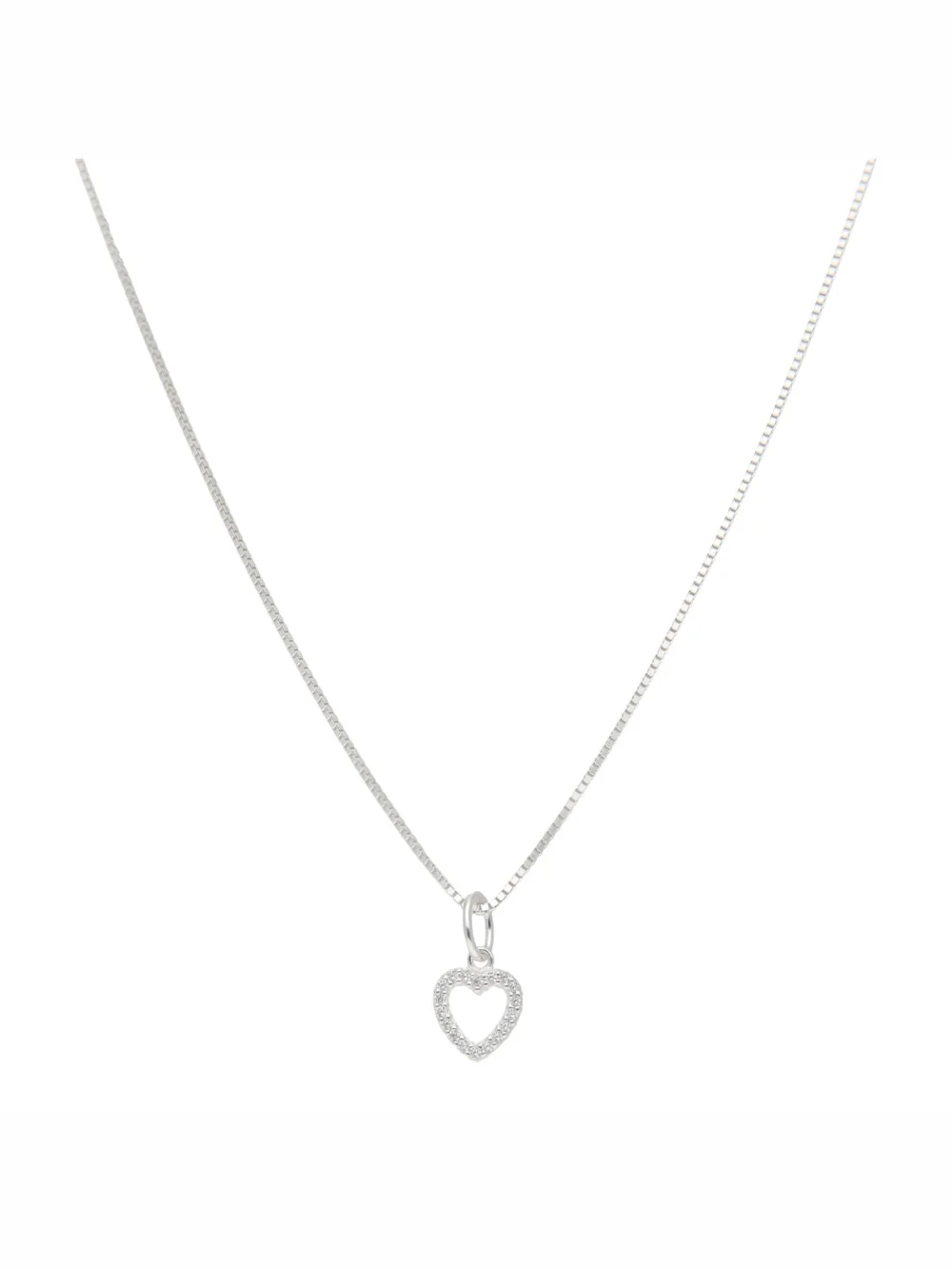 William May Sterling Silver Cubic Zirconia Small Heart & 18" Necklace