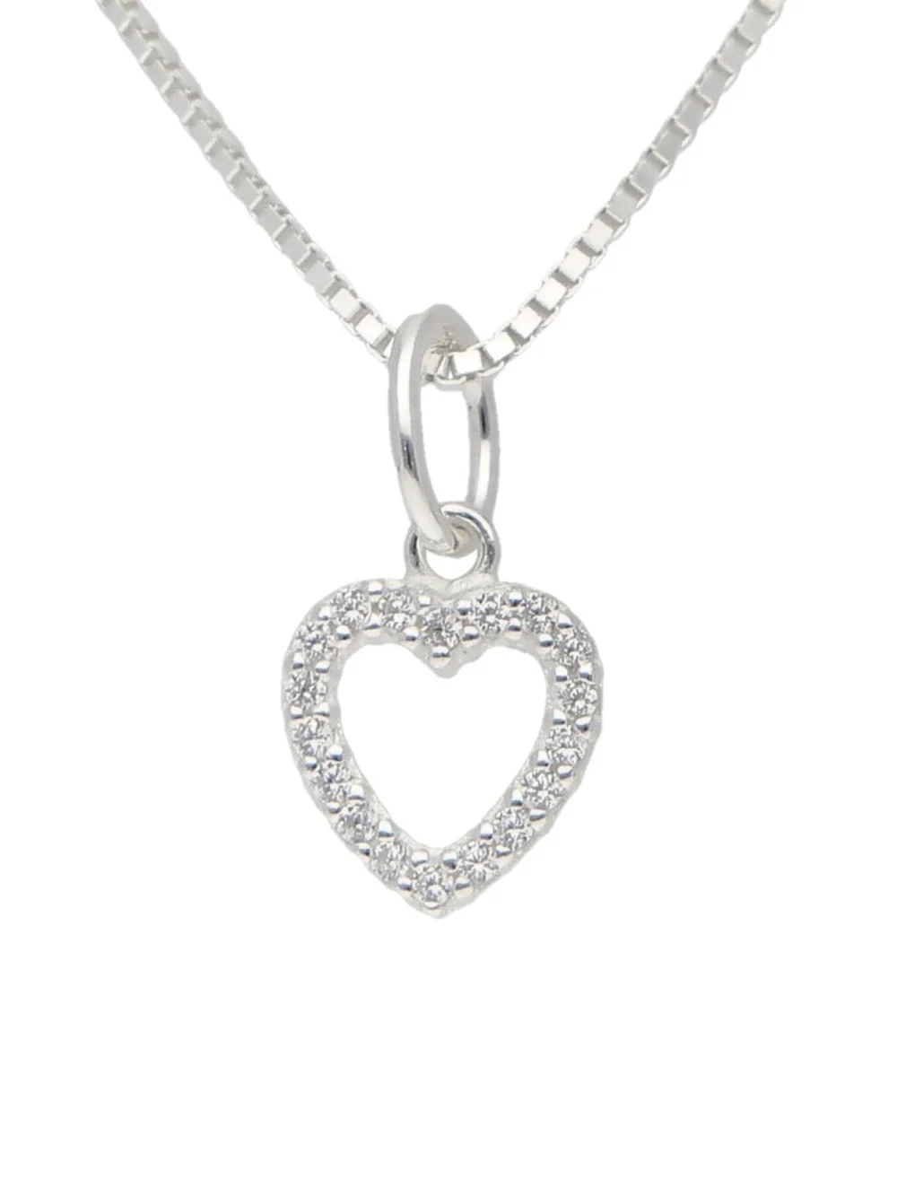 William May Sterling Silver Cubic Zirconia Small Heart & 18" Necklace, view 2