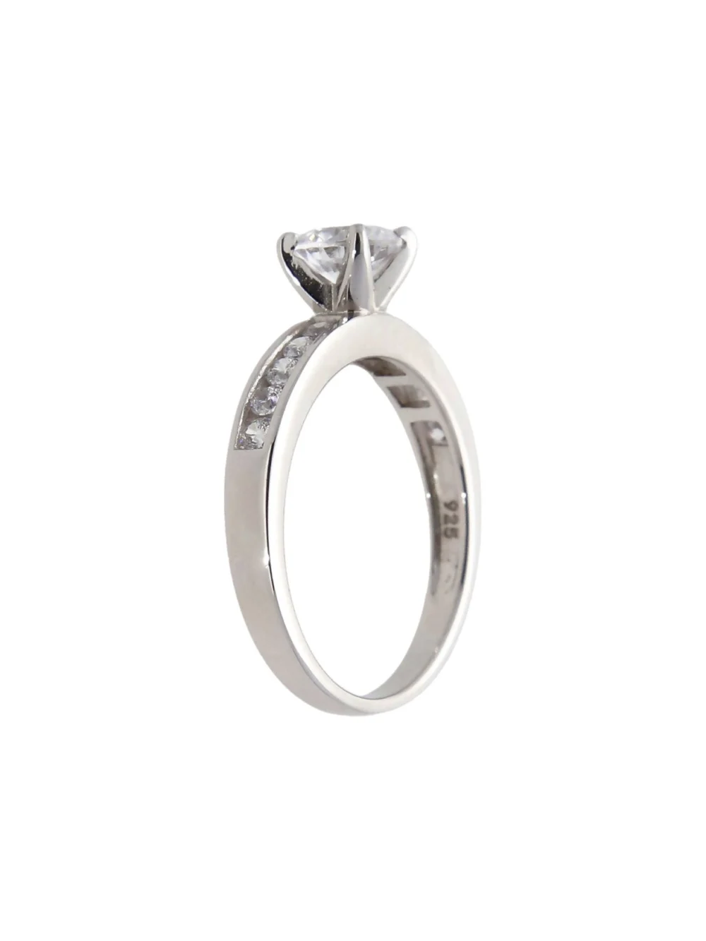 William May Sterling Silver Cubic Zirconia Solitaire Ring, view 2
