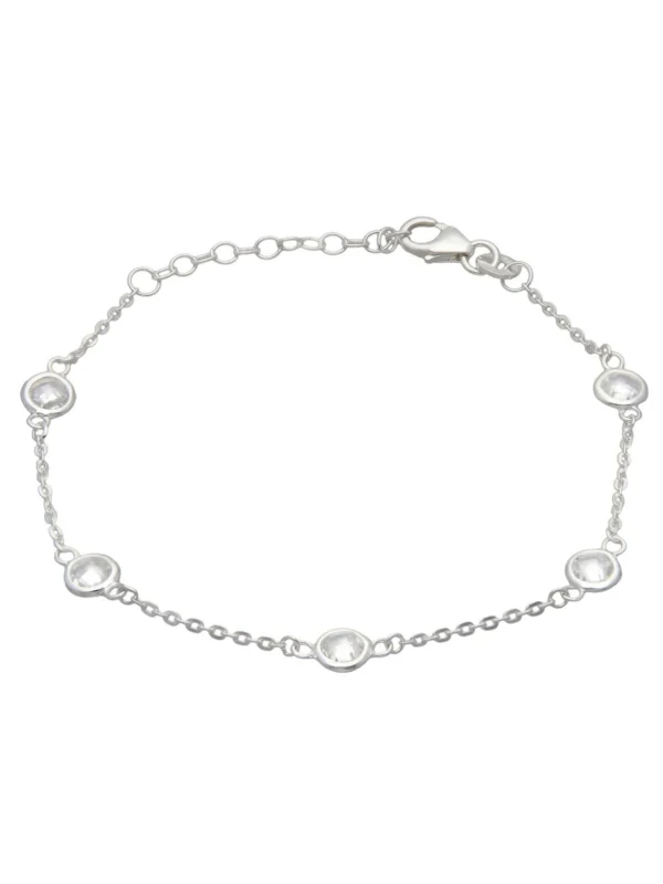 William May Sterling Silver Cubic Zirconia Station Bracelet