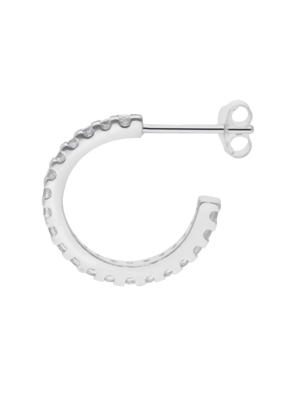 William May Sterling Silver Cubic Zirconia Stud Hoop Earrings, view 2