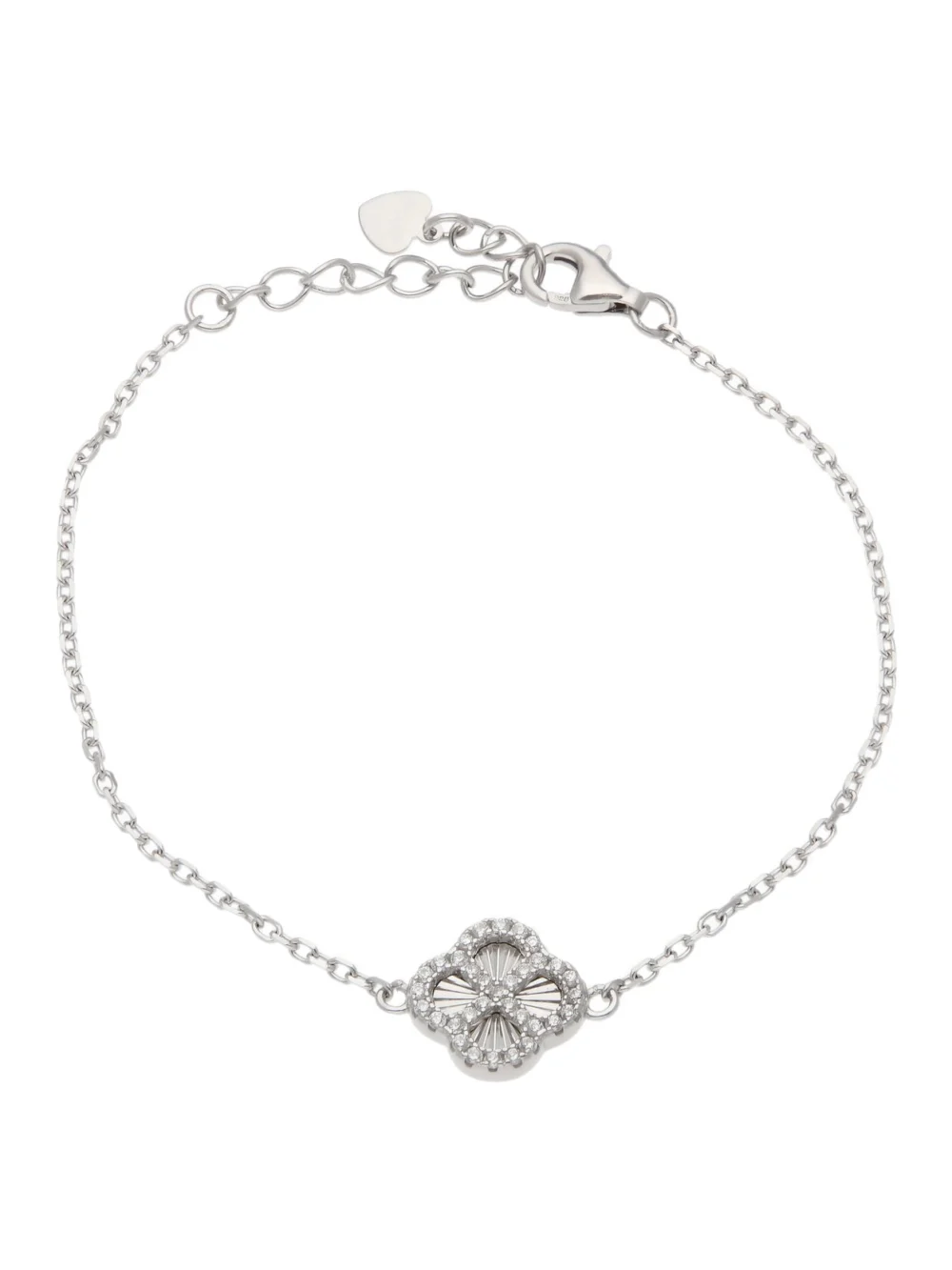 William May Sterling Silver Cubic Zirconia Sunburst Petal Bracelet