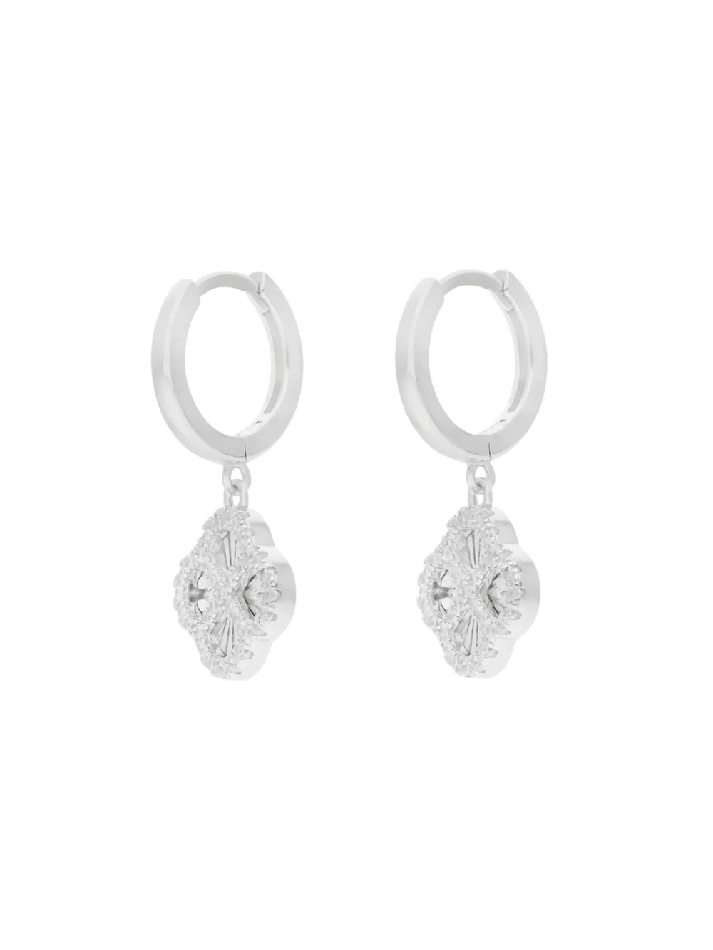 William May Sterling Silver Cubic Zirconia Sunburst Petal Drop Earrings