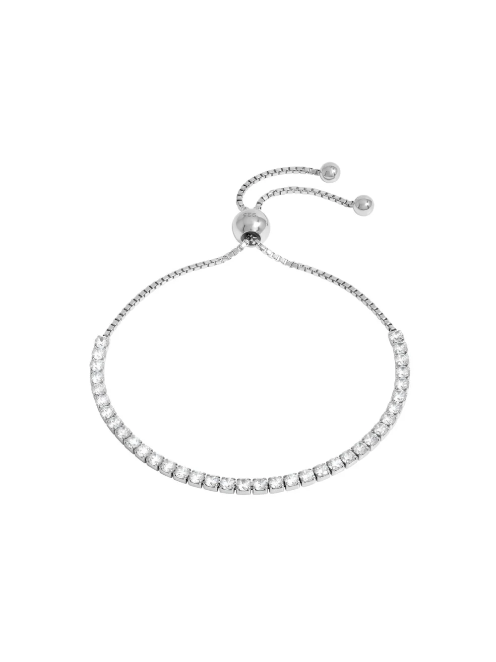William May Sterling Silver Cubic Zirconia Tennis Style Toggle Bracelet