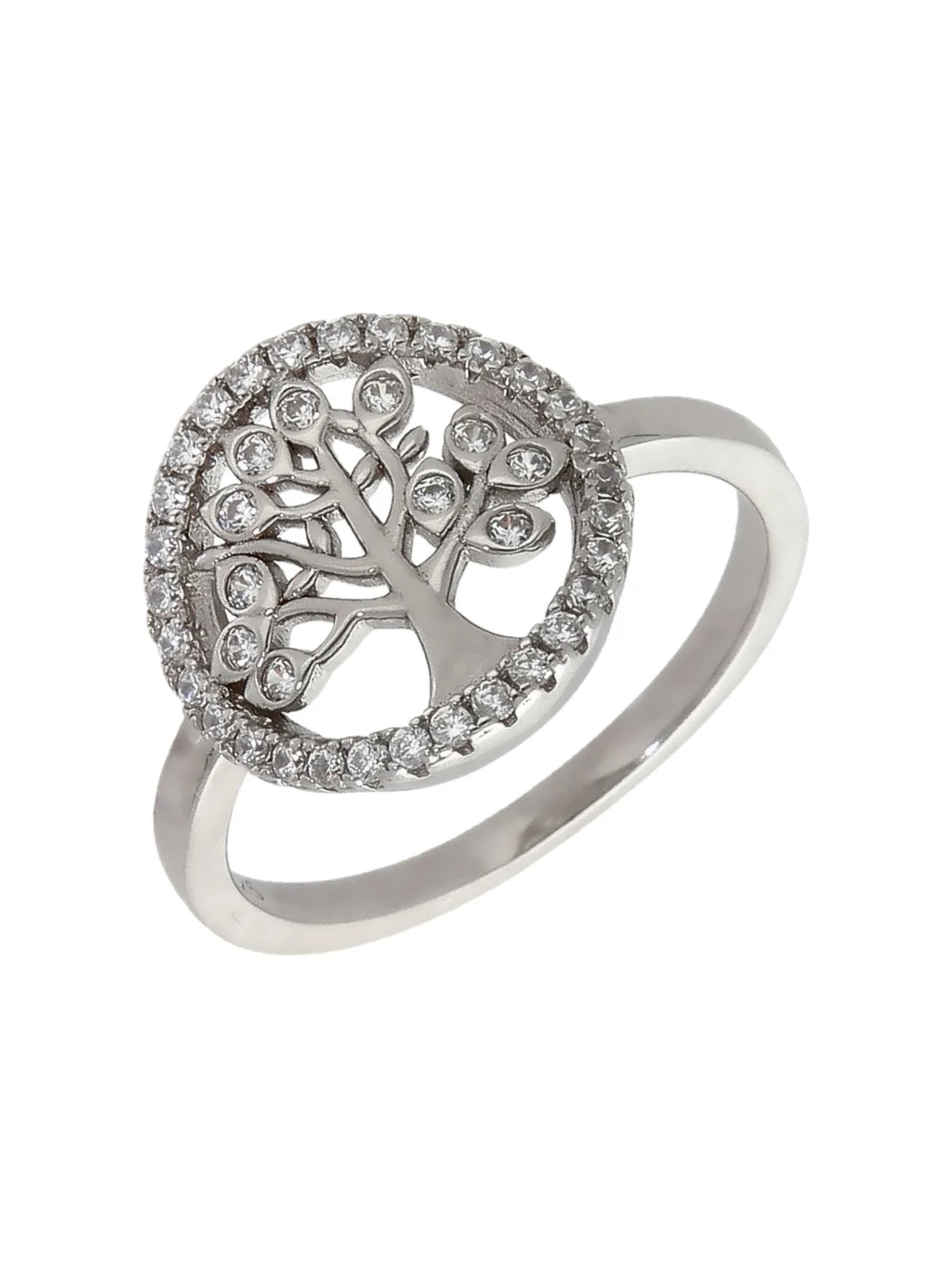 William May Sterling Silver Cubic Zirconia Tree of Life Ring