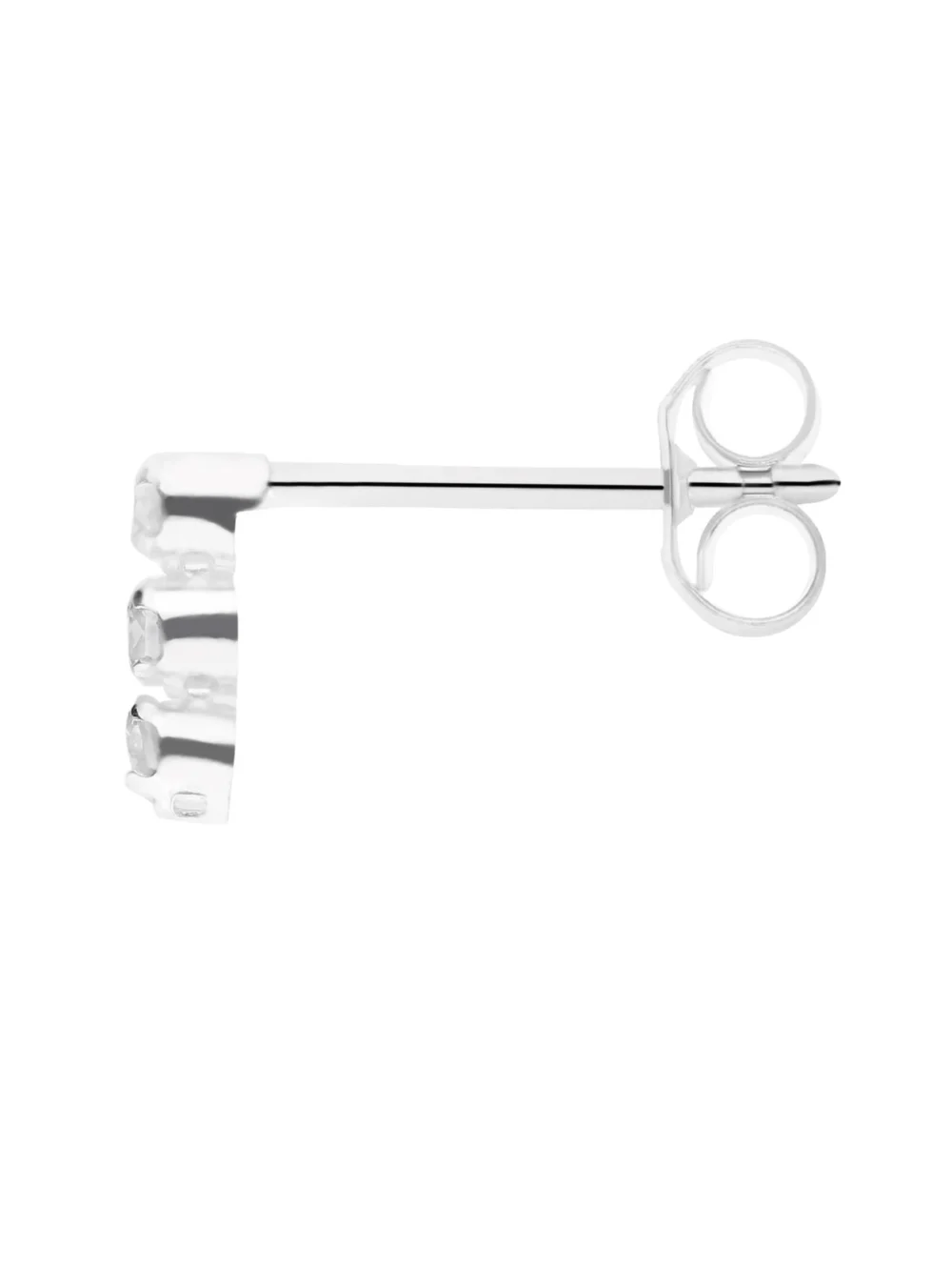William May Sterling Silver Cubic Zirconia Trilogy Stud Earrings, view 2