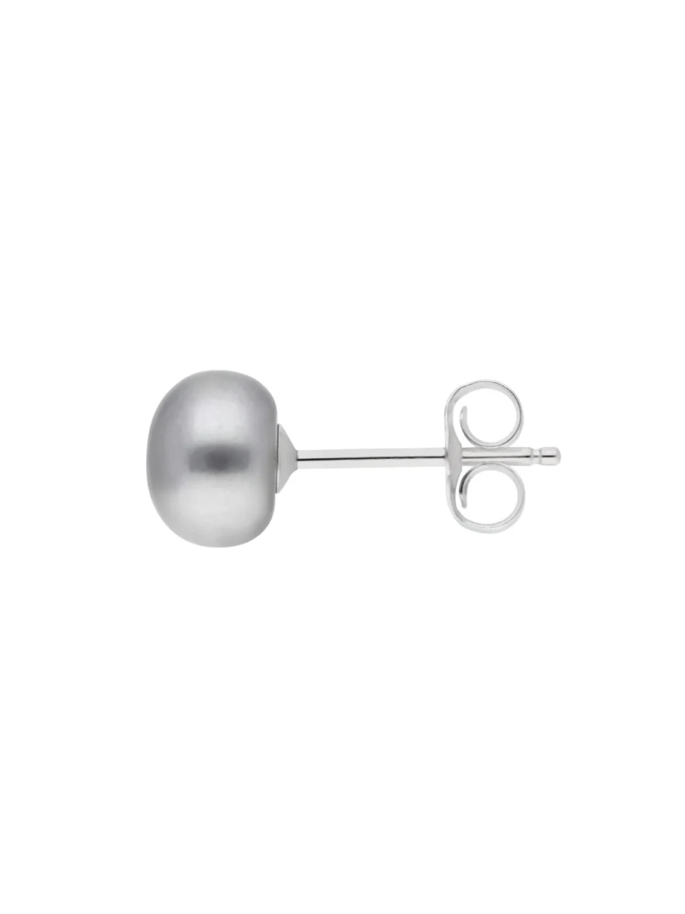 William May Sterling Silver Cultured Grey Pearl Stud Earrings, view 2