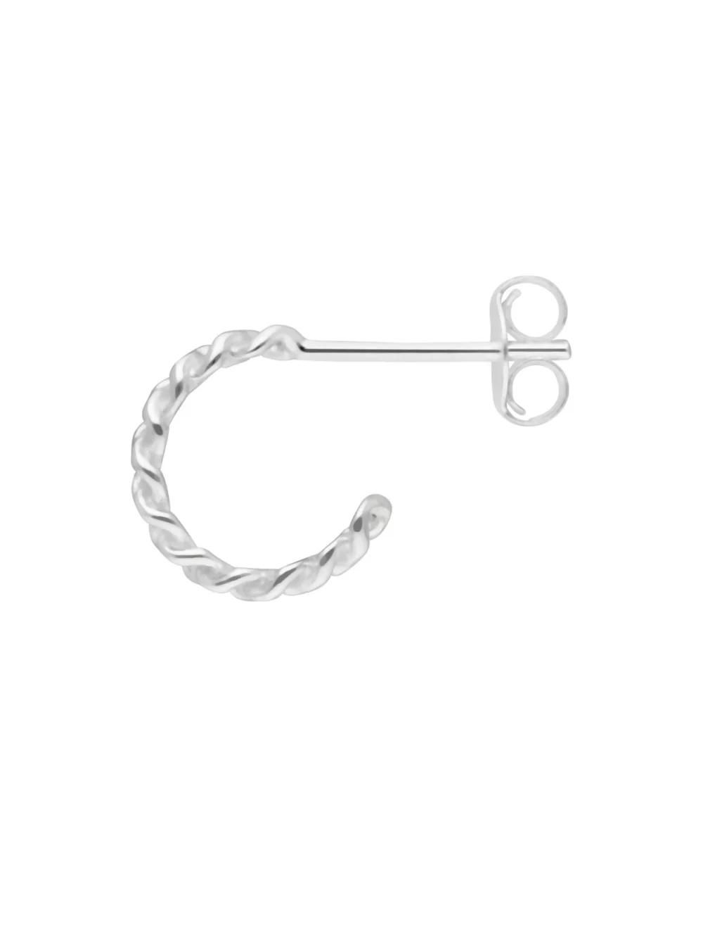 William May Sterling Silver Curb Chain Link 3/4 Hoop Earrings, view 2