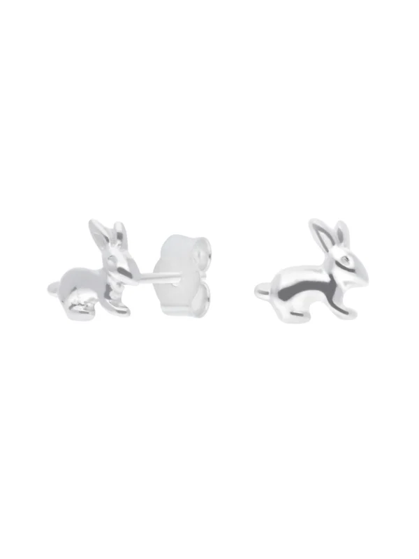 William May Sterling Silver Cute Rabbit Stud Earrings