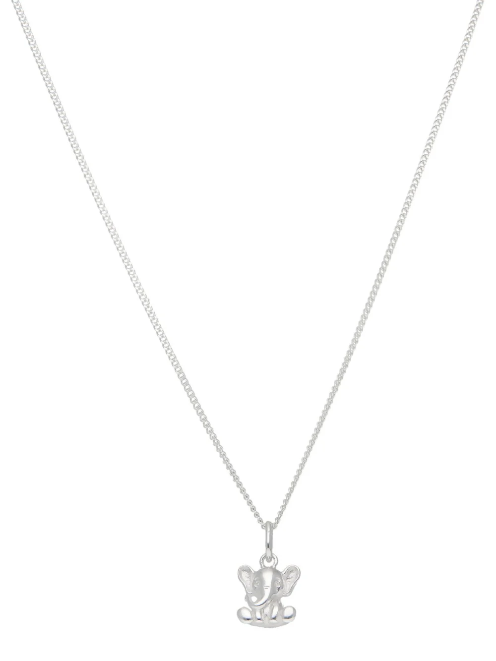 William May Sterling Silver Cute Sitting Elephant Pendant & 14" Necklace