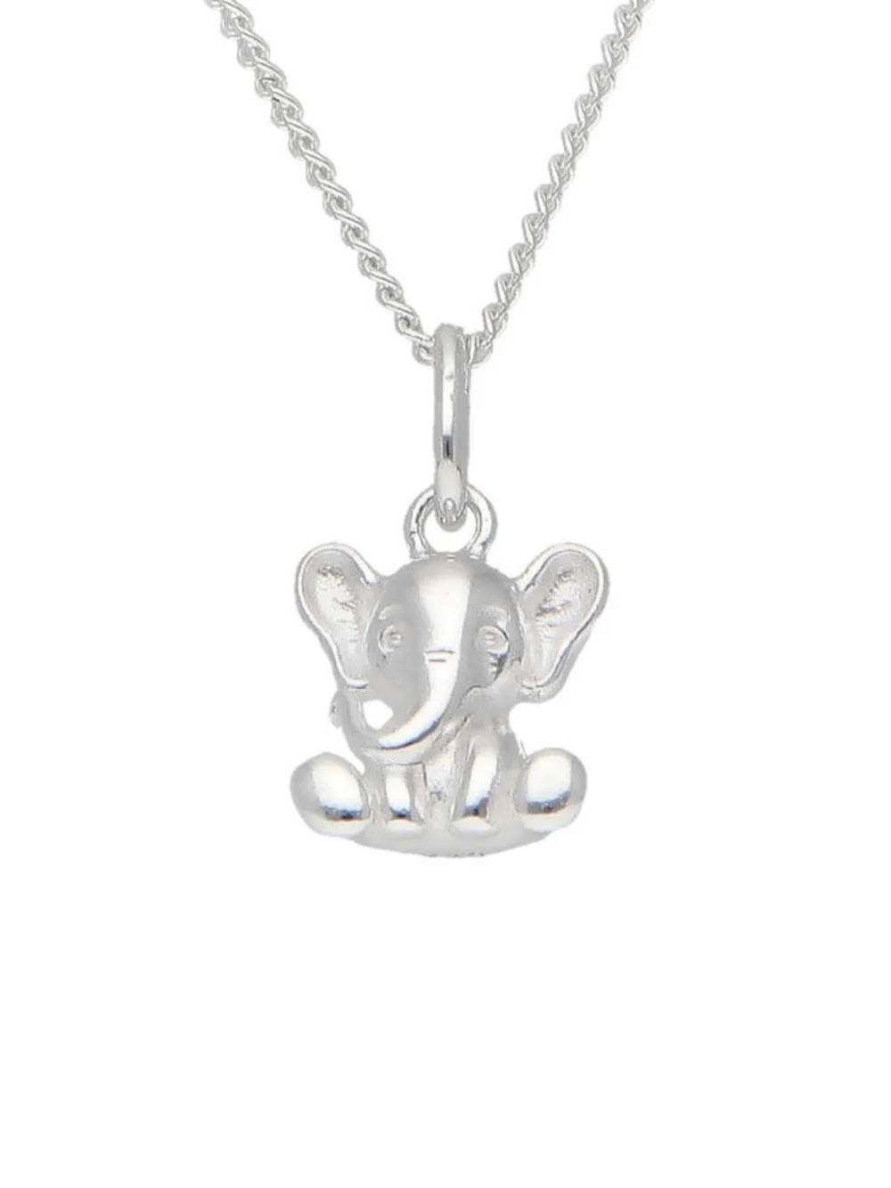William May Sterling Silver Cute Sitting Elephant Pendant & 14" Necklace, view 2