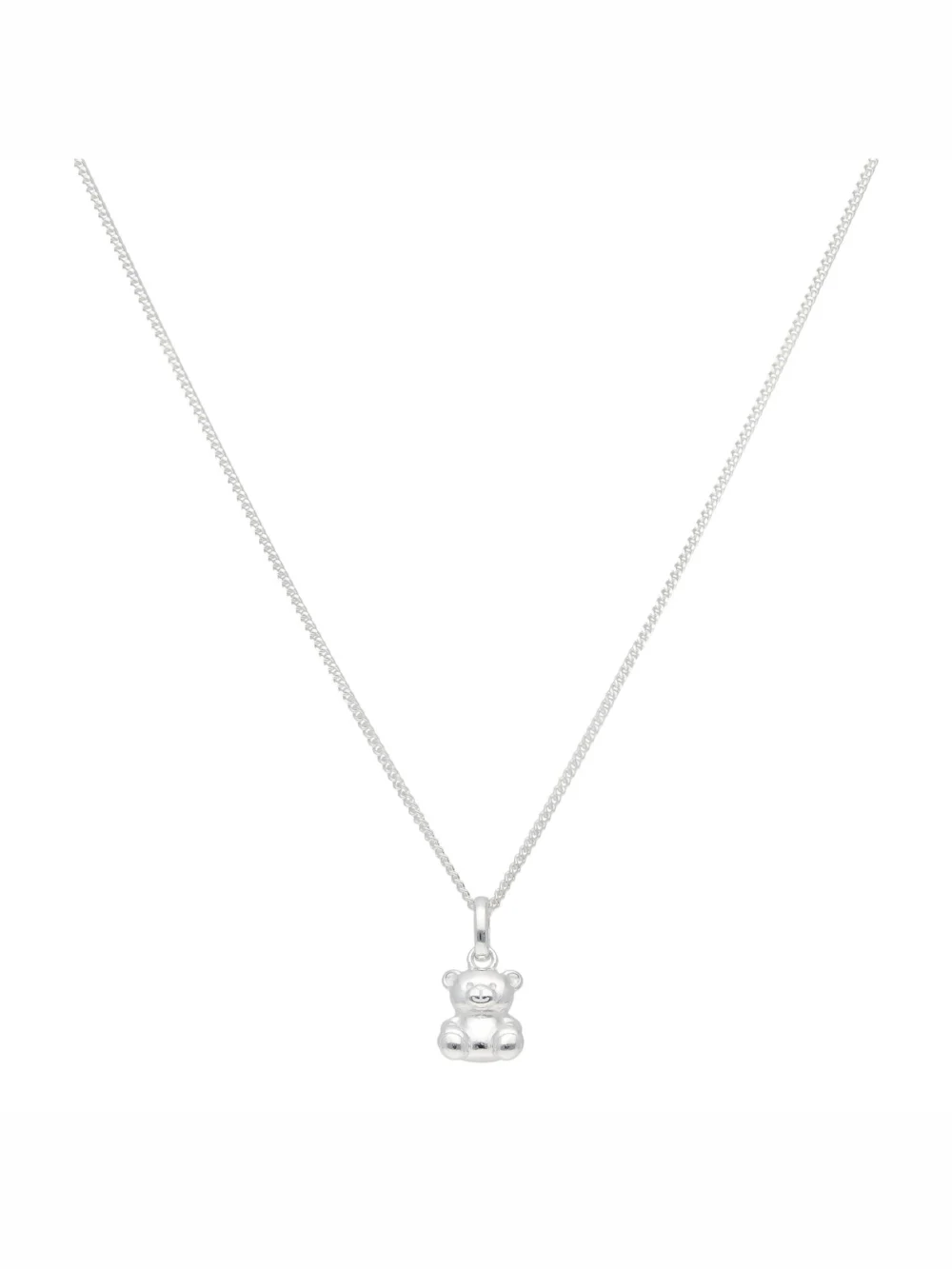 William May Sterling Silver Cute Teddy Bear & 14" Chain Necklace, view 2