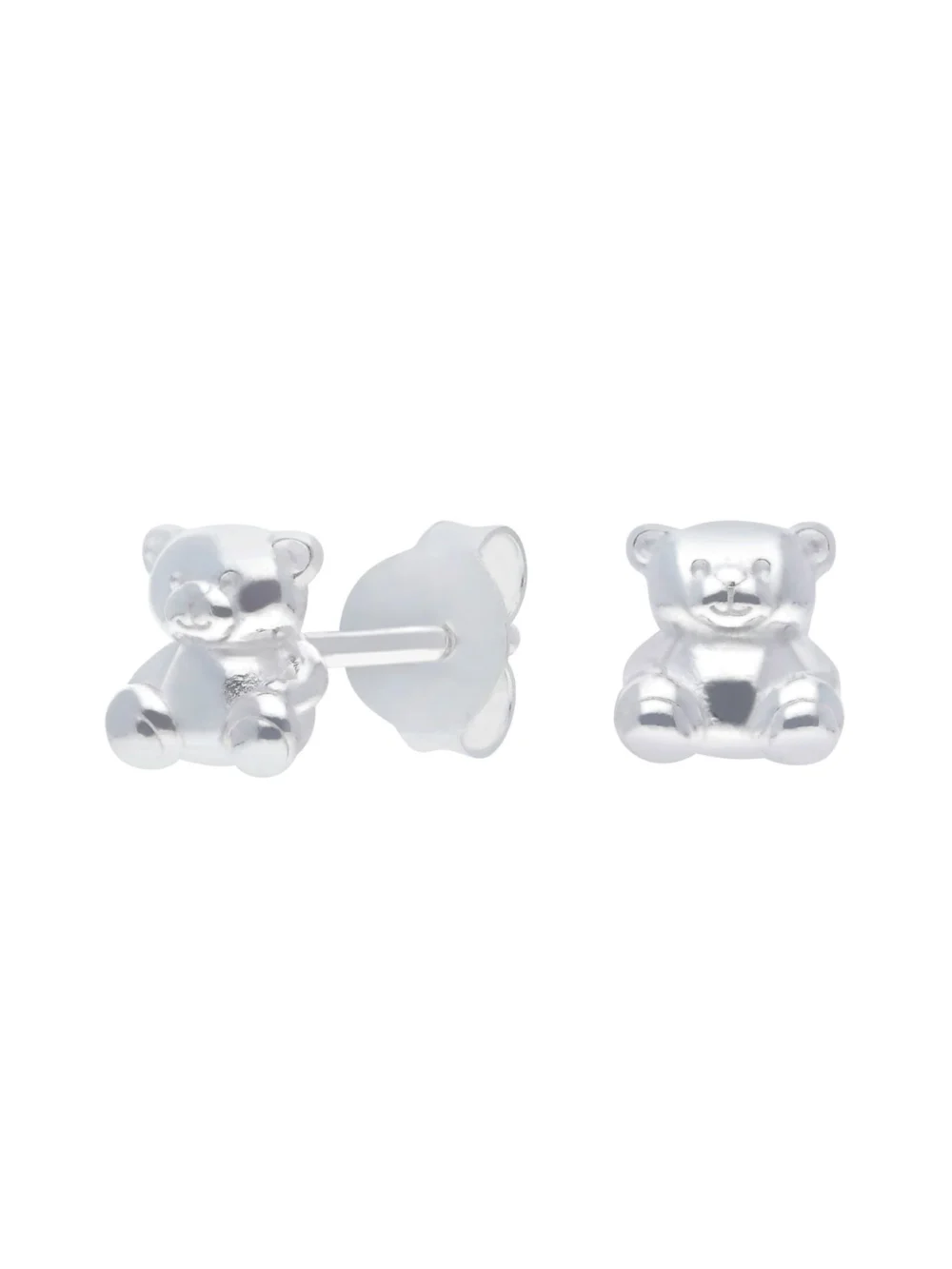 William May Sterling Silver Cute Teddy Stud Earrings, view 2