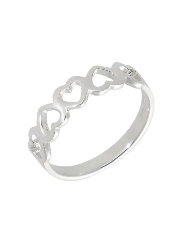 William May Sterling Silver Cutout Hearts Ring
