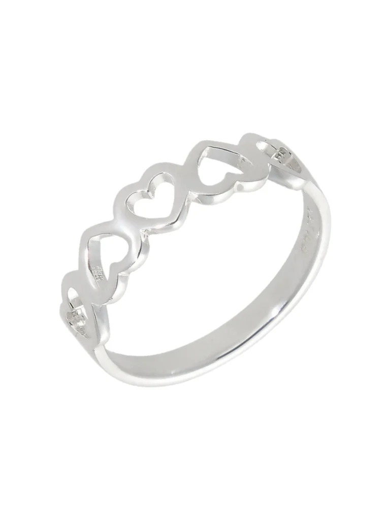 William May Sterling Silver Cutout Hearts Ring
