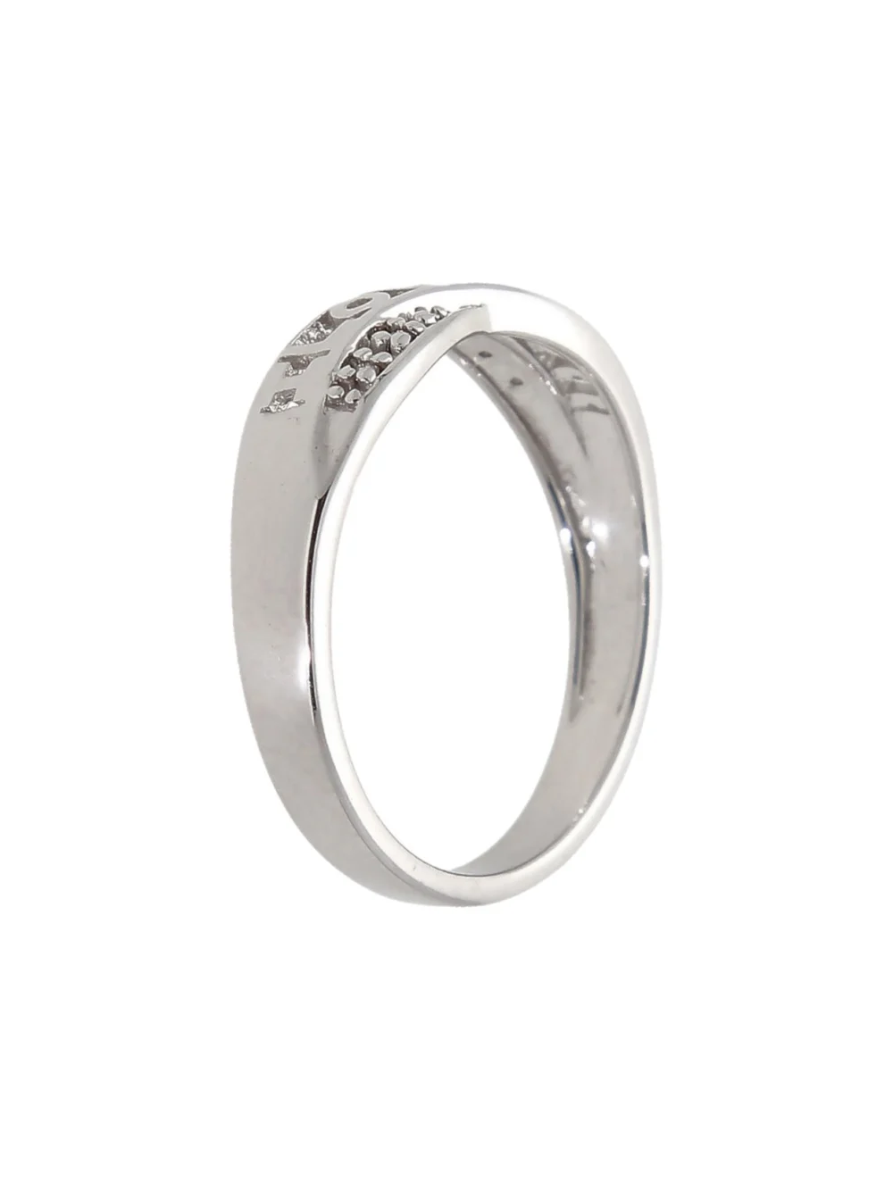 William May Sterling Silver Diamond Set I Love You Ring, view 2