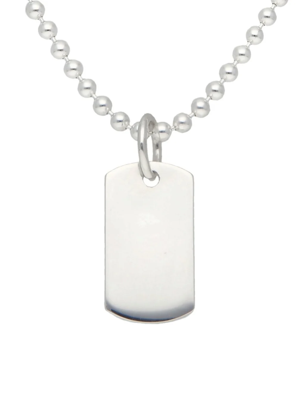 William May Sterling Silver Dog Tag Engraveable Pendant & 18" Bead Chain