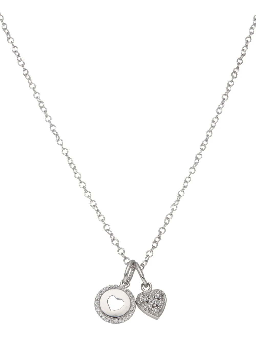 William May Sterling Silver Double Heart 17.5" Necklace