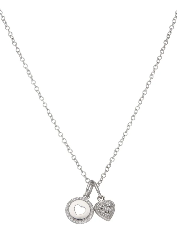 William May Sterling Silver Double Heart 17.5" Necklace