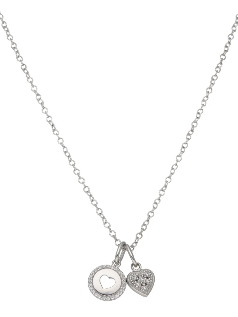 William May Sterling Silver Double Heart 17.5" Necklace