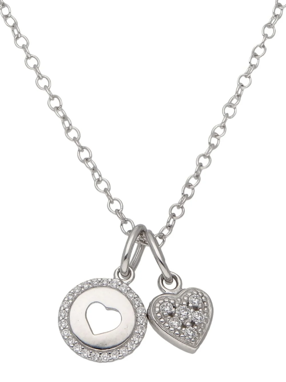 William May Sterling Silver Double Heart 17.5" Necklace, view 2