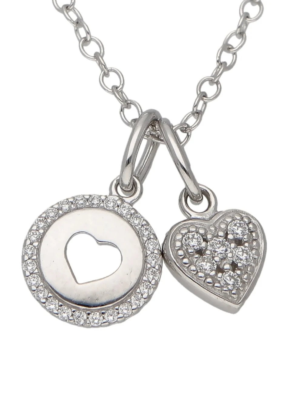 William May Sterling Silver Double Heart 17.5" Necklace, view 3