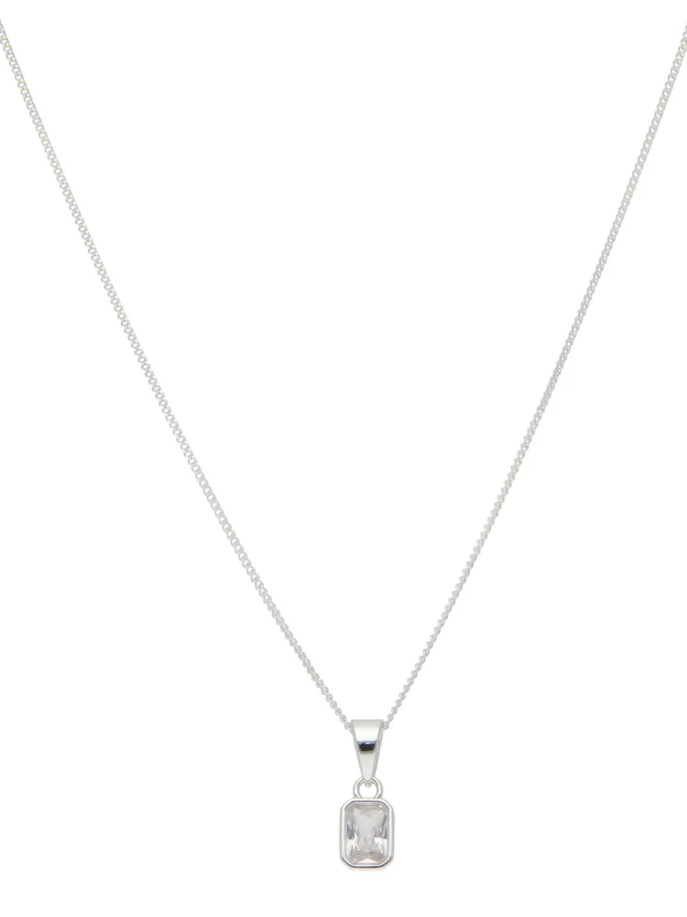 William May Sterling Silver Emerald Cut Cubic Zirconia 18" Necklace