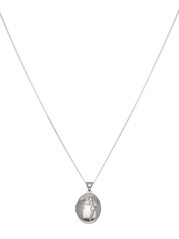 William May Sterling Silver Fairy Wishes Locket & 16" Chain Necklace