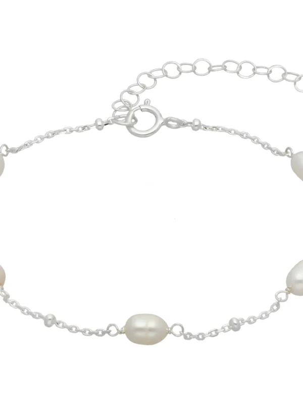 William May Sterling Silver Freshwater Cultured Pearl Ladies Bracelet