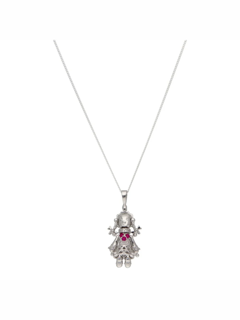 William May Sterling Silver Gemstone Doll & 18" Chain Necklace, view 2